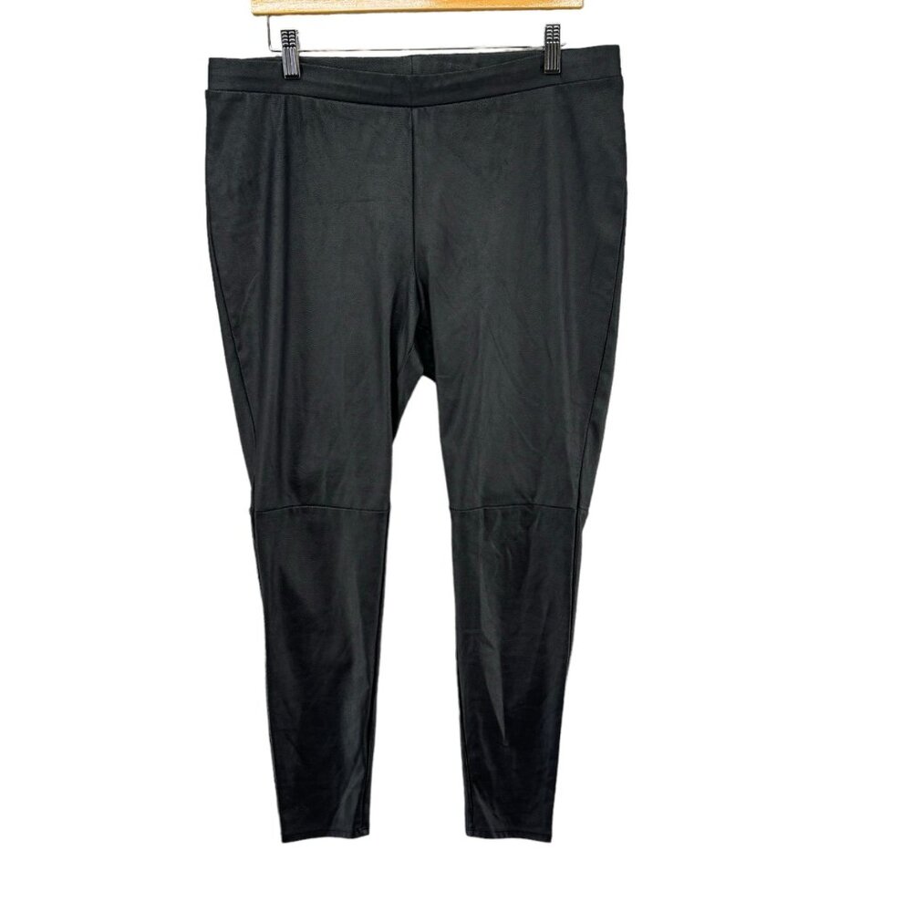 Trouve Faux Leather Leggings Womens Black Pull On Stretch Pants Size XL